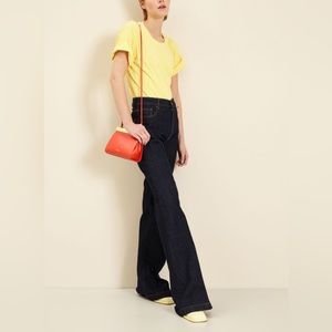 Sportmax Max Mara Label-cut Yellow Cotton Basic T-Shirt Size:Small Spring/Summer
